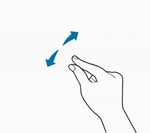 gif animé montrant le geste pour agrandir l'image en écartant les doigts sur l'écran du smartphone